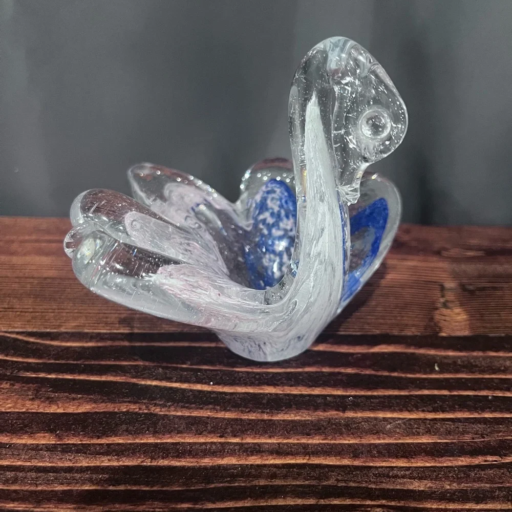 Murano Made in Italy Handblown Glass Swan Shaped Figure &‎ Bowl.